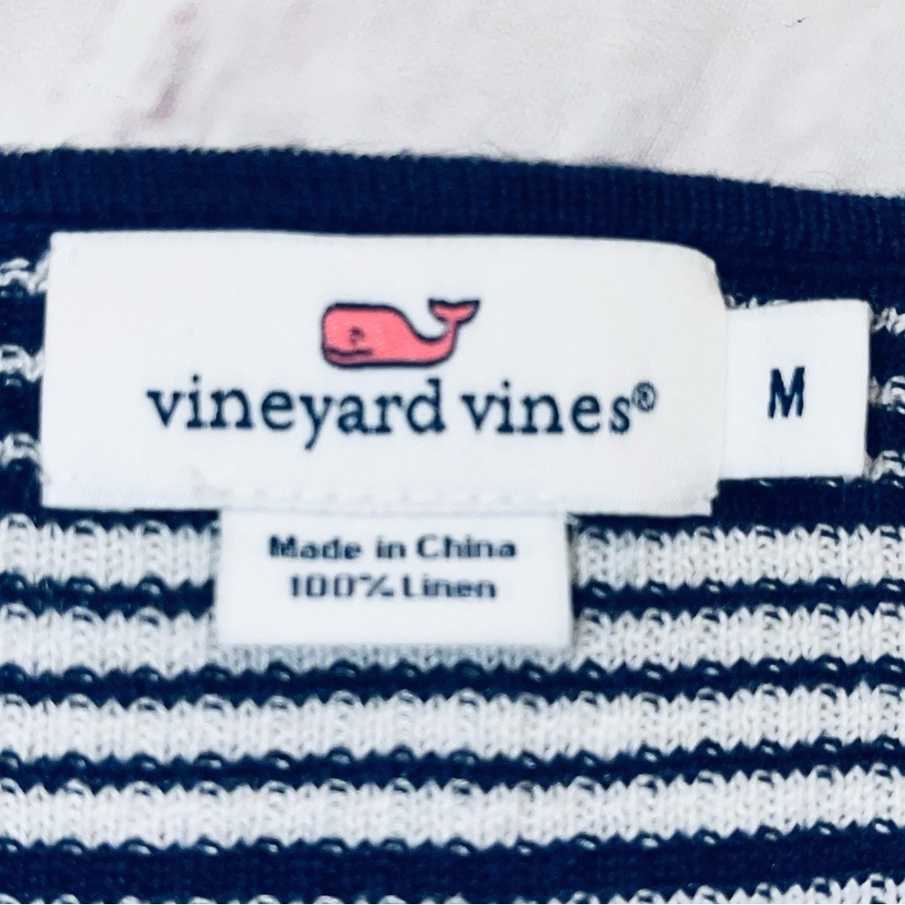 Vineyard Vines LINEN V-neck Top sz M - Picture 3 of 8